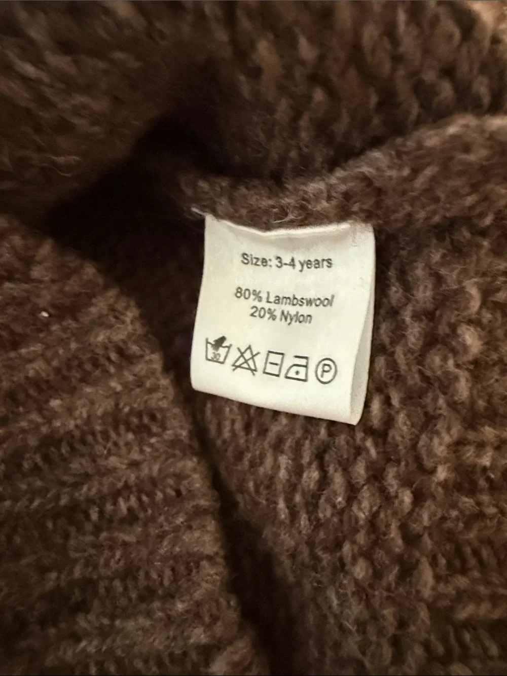 NWOT Elfie London Frog-In-Pocket Jumper Knit Brown Baby Sweater